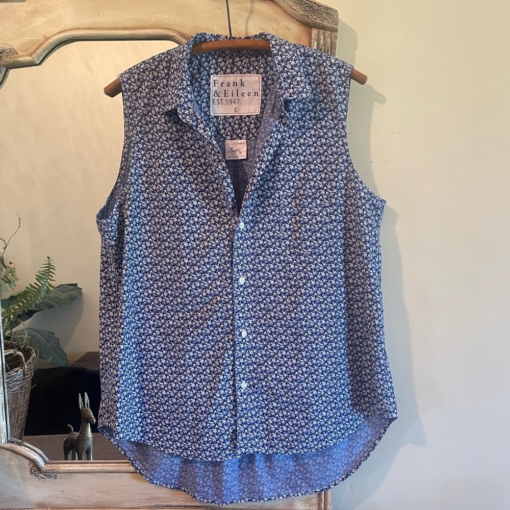 Frank & Eileen Navy Floral Button Down Shirt